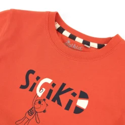 Sigikid Tag- Und Nachtwasche|Kinder Schlafanzug Bar, Rot Und Schwarz-Weis Geringelt