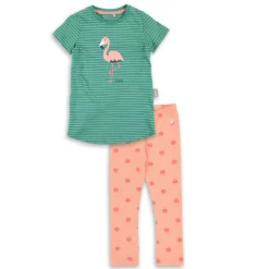 Sigikid Tag- Und Nachtwasche|Kinder Schlafanzug Flamingo, Rosa-Grun