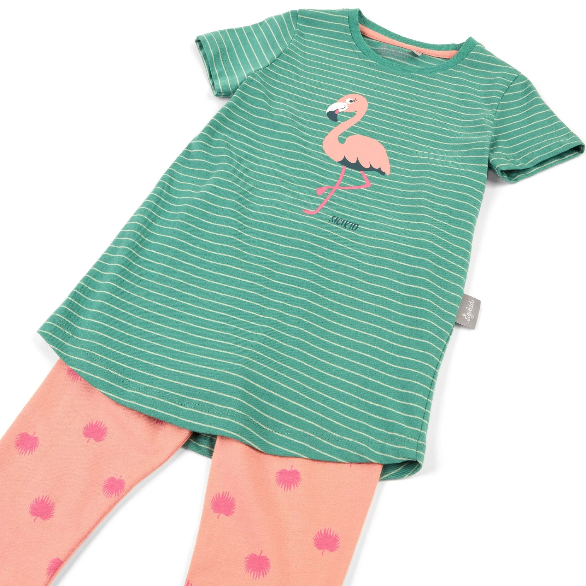 Sigikid Tag- Und Nachtwasche|Kinder Schlafanzug Flamingo, Rosa-Grun
