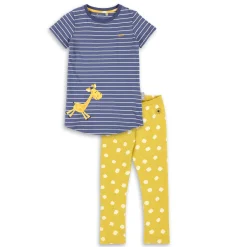 Sigikid Tag- Und Nachtwasche|Kinder Schlafanzug Giraffe, Gelb-Blau