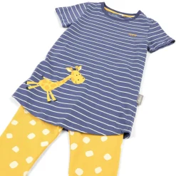 Sigikid Tag- Und Nachtwasche|Kinder Schlafanzug Giraffe, Gelb-Blau