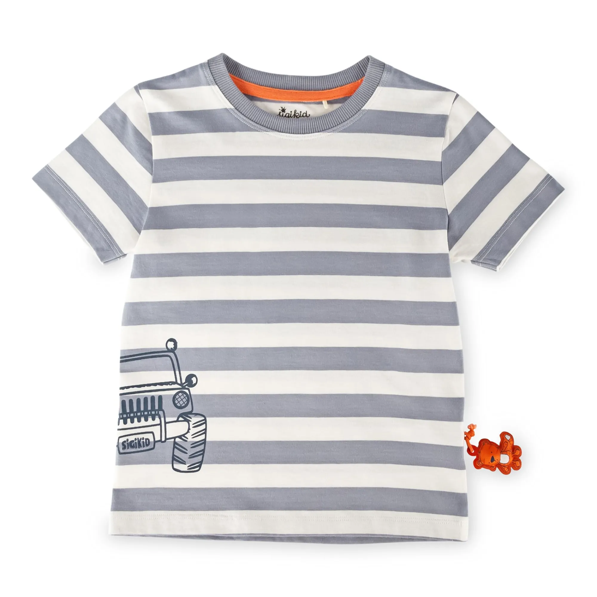 Sigikid Kollektion Wild Adventure|Kinder T-Shirt Mit Jeep Motiv, Grau-Weis