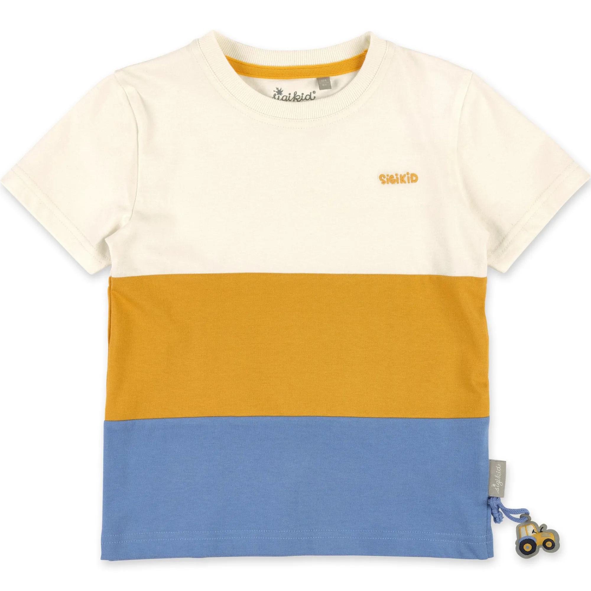 Sigikid Kollektion Gelber Traktor|Kinder T-Shirt Weis-Gelb-Blau