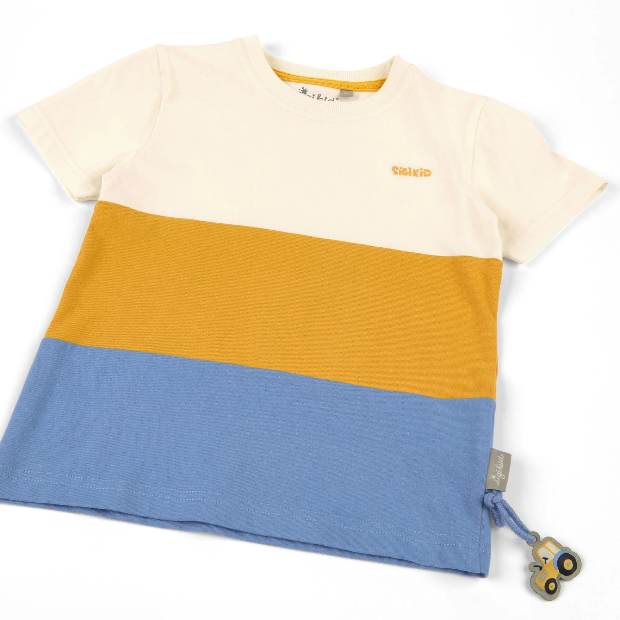 Sigikid Kollektion Gelber Traktor|Kinder T-Shirt Weis-Gelb-Blau