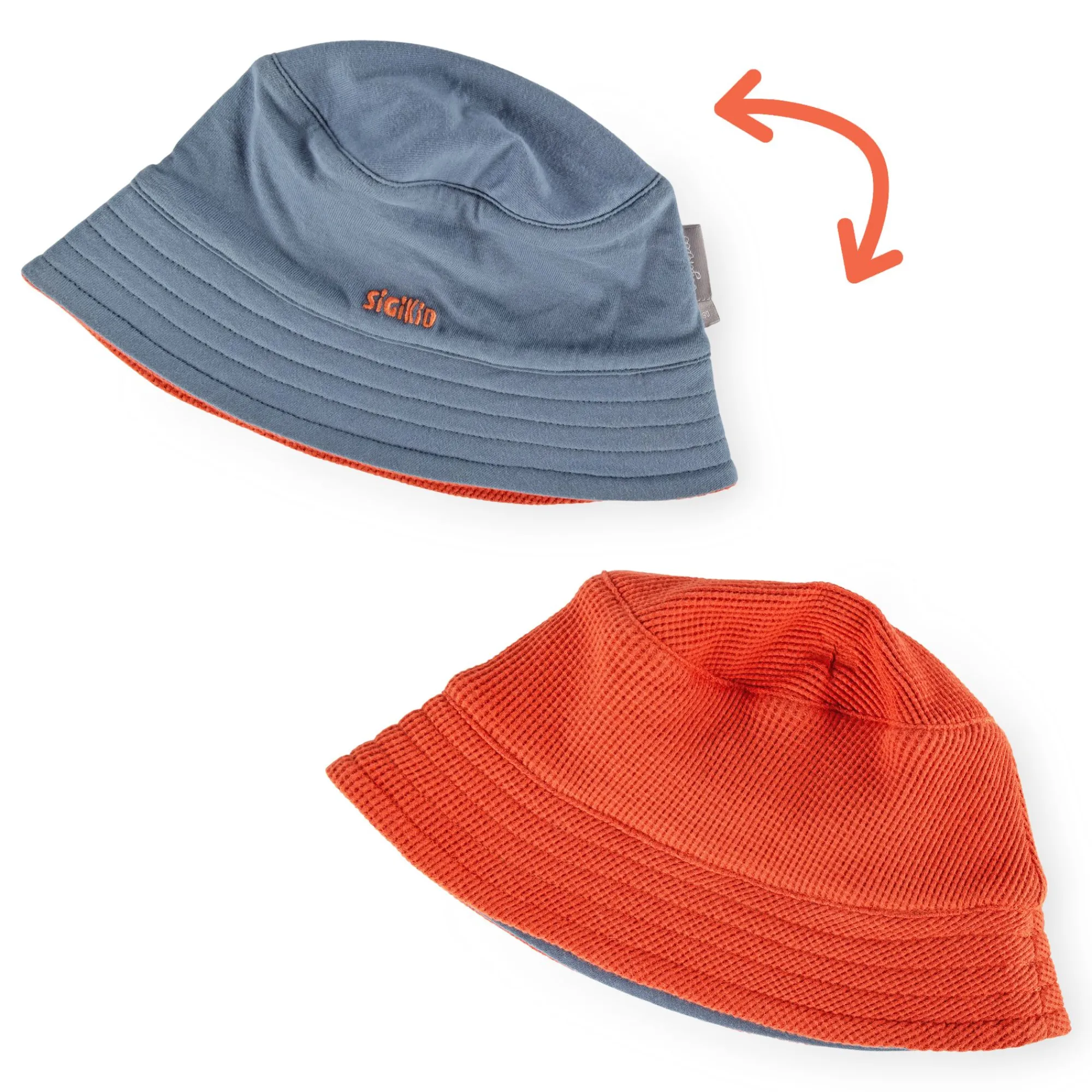 Sigikid Kollektion Wild Adventure|Kinder Wende Sommerhut Mit Krempe, Orangerot-Blau
