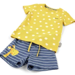 Sigikid Tag- Und Nachtwasche|Kurzer Kinder Sommer Schlafanzug Giraffe, Gelb-Blau