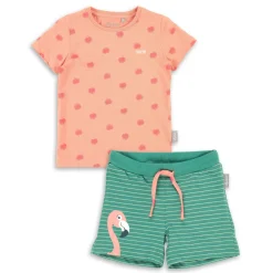 Sigikid Tag- Und Nachtwasche|Kurzer Kinder Sommer Schlafanzug Flamingo, Rosa-Grun