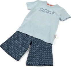Sigikid Tag- Und Nachtwasche|Kurzer Kinder Sommer Schlafanzug Fisch Und Meer, Blau