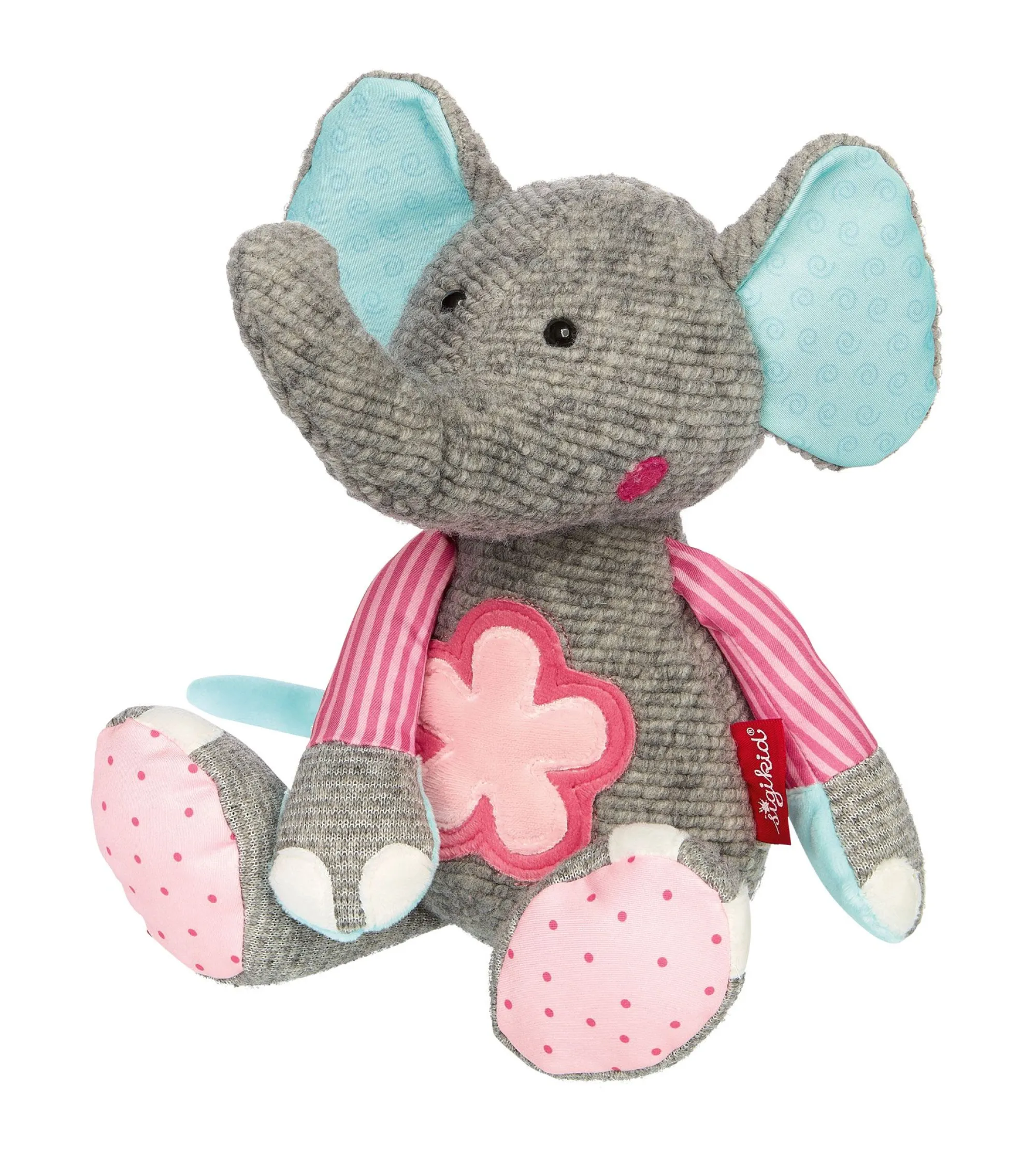 Sigikid Patchwork Sweety|Kuscheltier Elefant Rosa, Patchwork Sweety