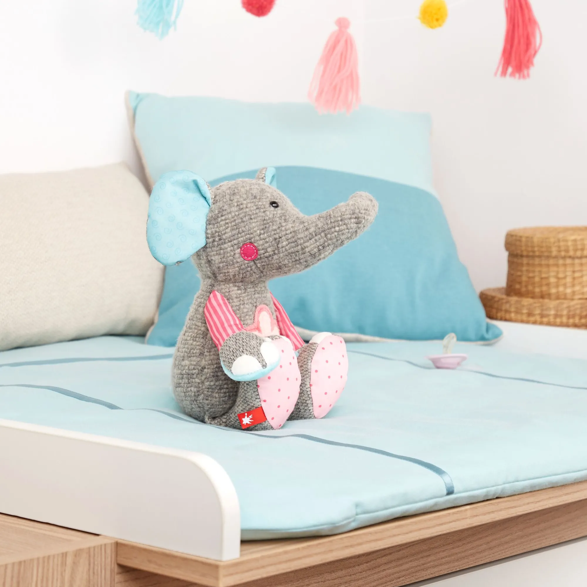 Sigikid Patchwork Sweety|Kuscheltier Elefant Rosa, Patchwork Sweety