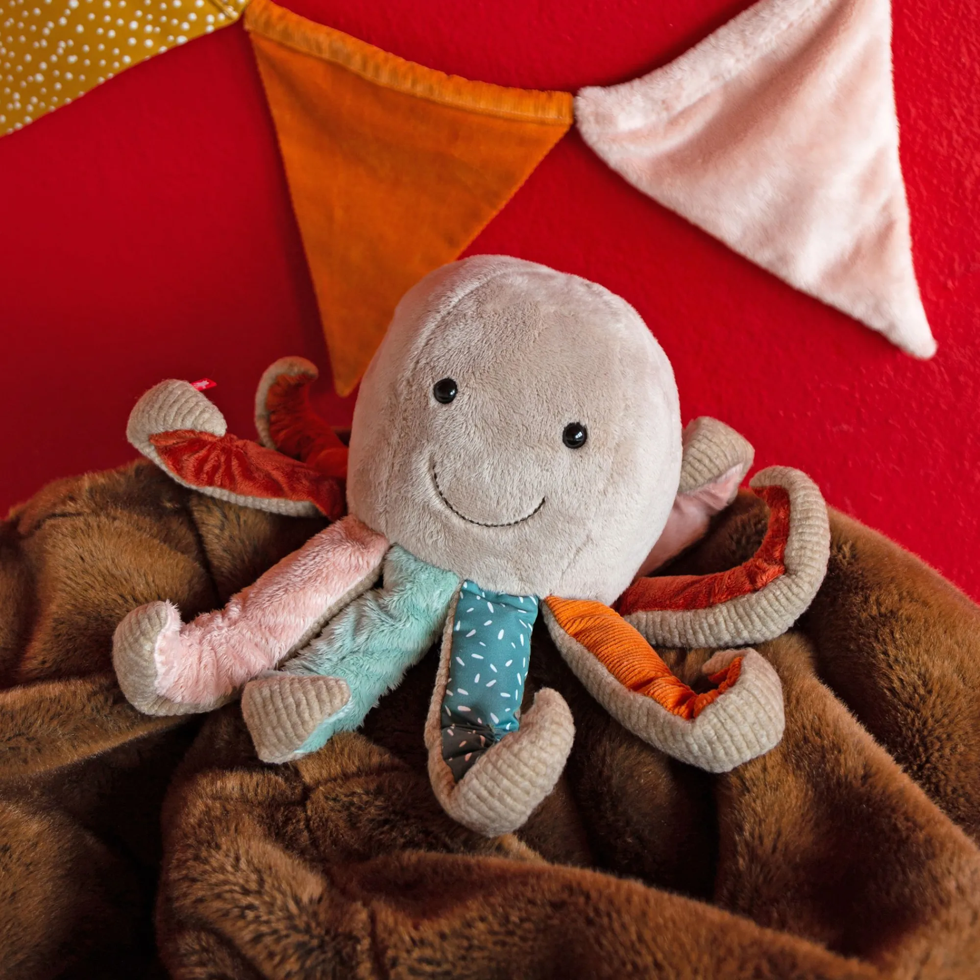 Sigikid Patchwork Sweety|Kuscheltier Octopus, Patchwork Sweety
