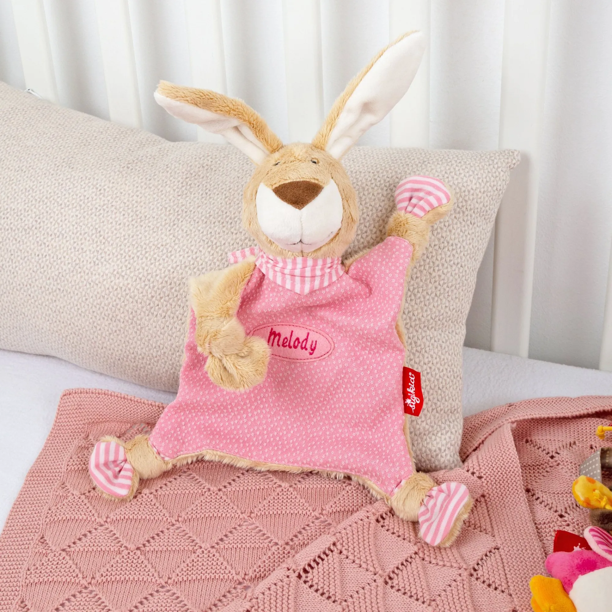 Sigikid Schnuffeltucher|Namensschnuffeltuch Hase Rosa