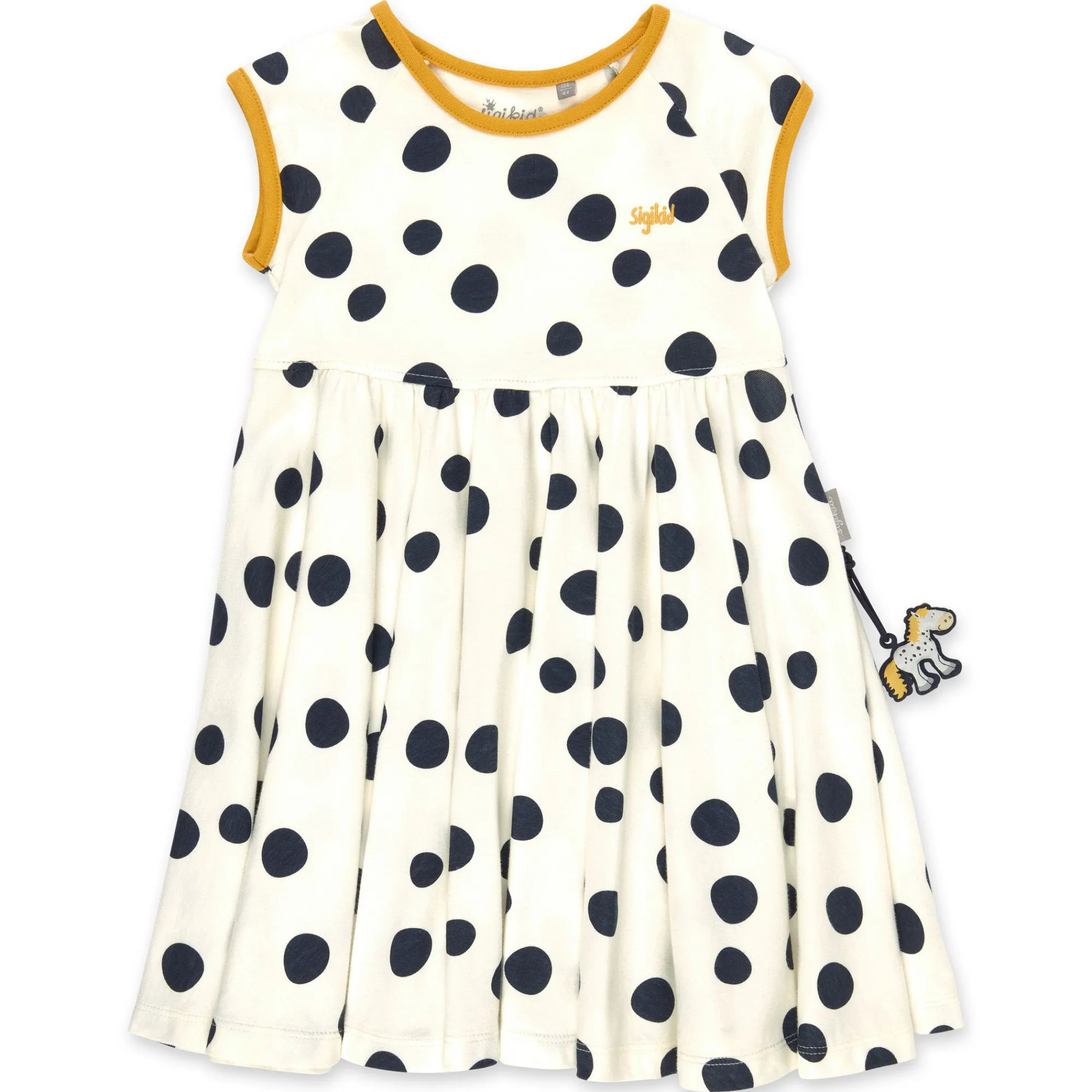 Sigikid Kollektion Tupfen Pony|Sommer Kinderkleid Mit Dunkelblauen Punkten