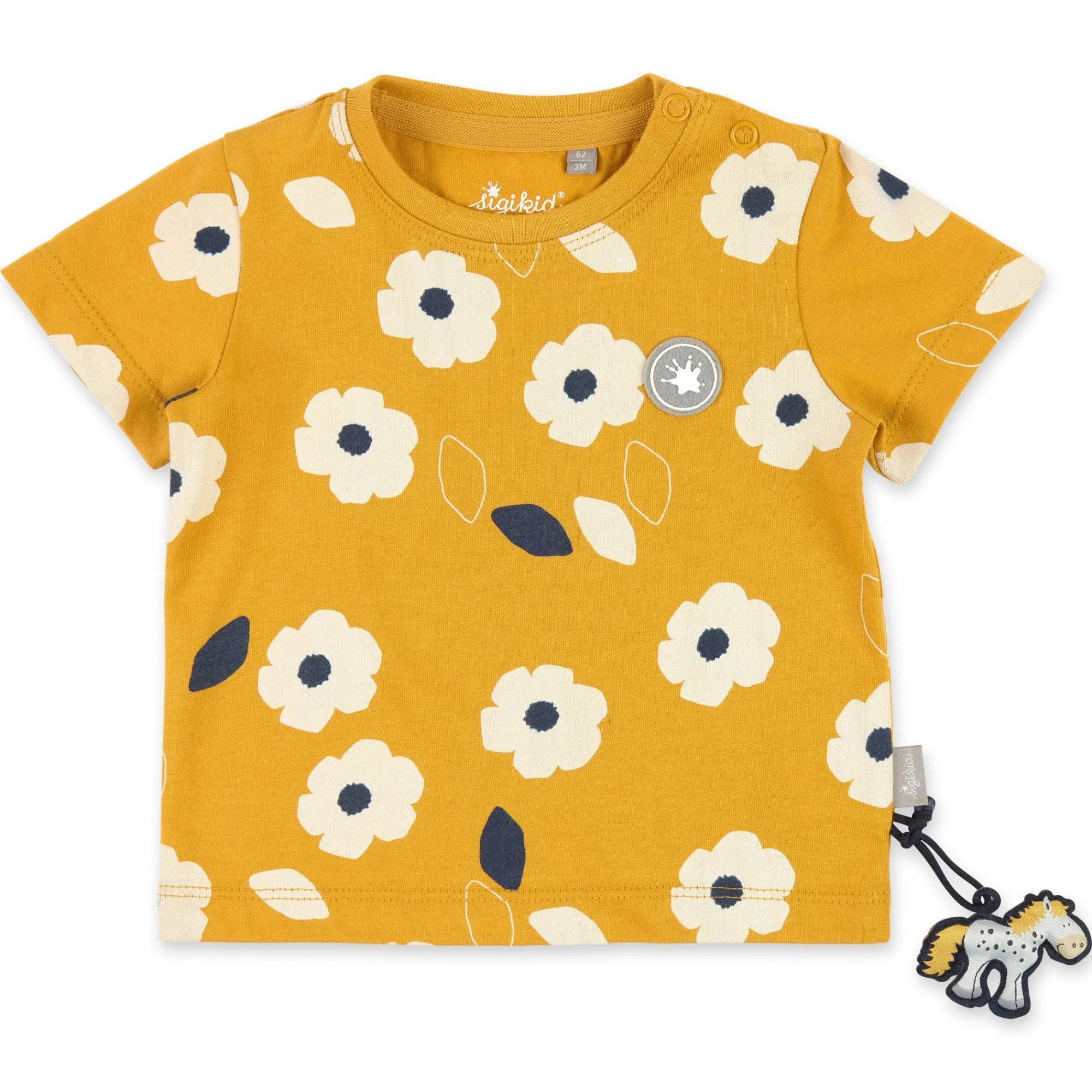 Sigikid Kollektion Tupfen Pony|T-Gelbes Baby T-Shirt Mit Blumchen Bedruckt