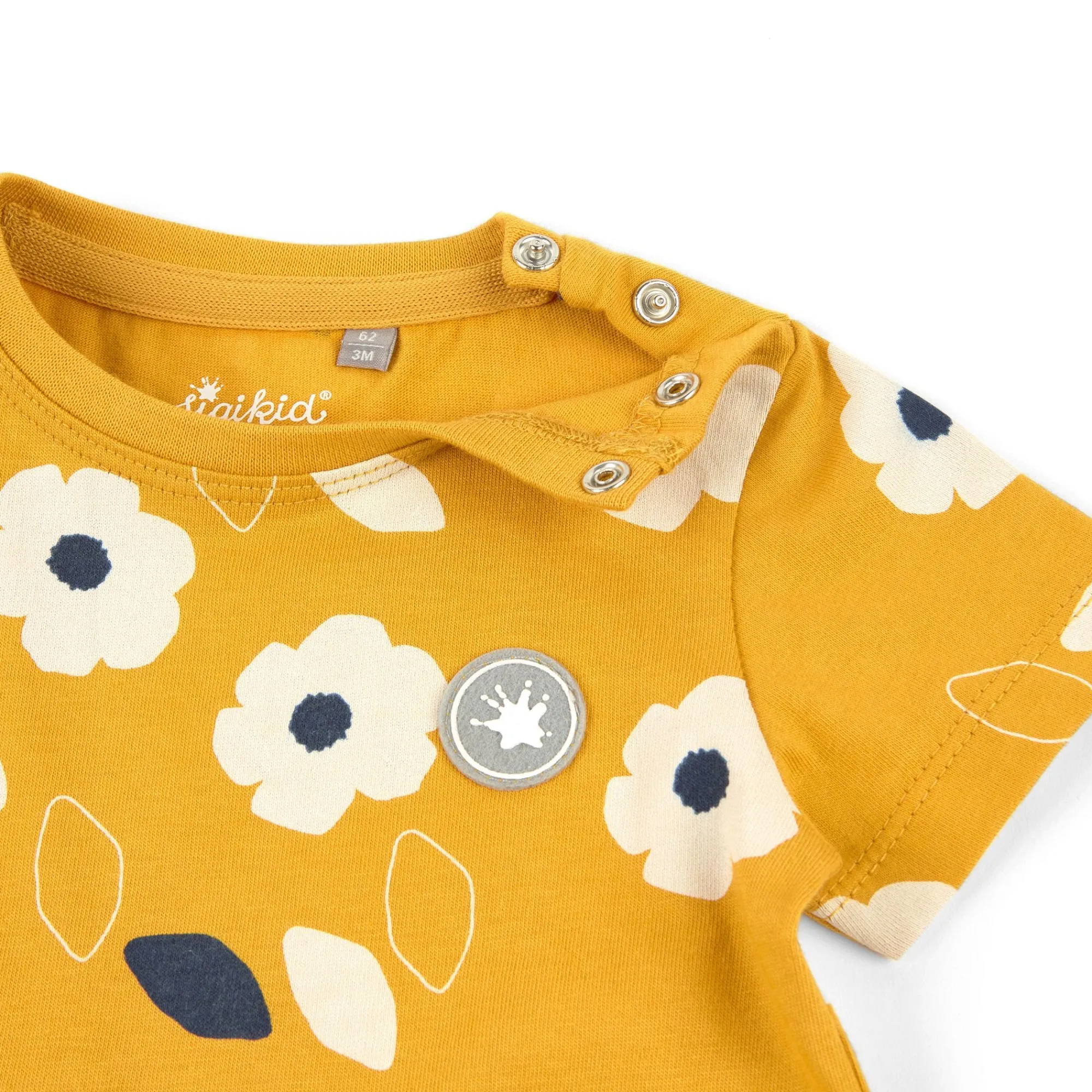 Sigikid Kollektion Tupfen Pony|T-Gelbes Baby T-Shirt Mit Blumchen Bedruckt