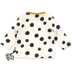 Sigikid Kollektion Tupfen Pony|Weises Baby Langarmshirt Mit Dunkelblauen Punkten