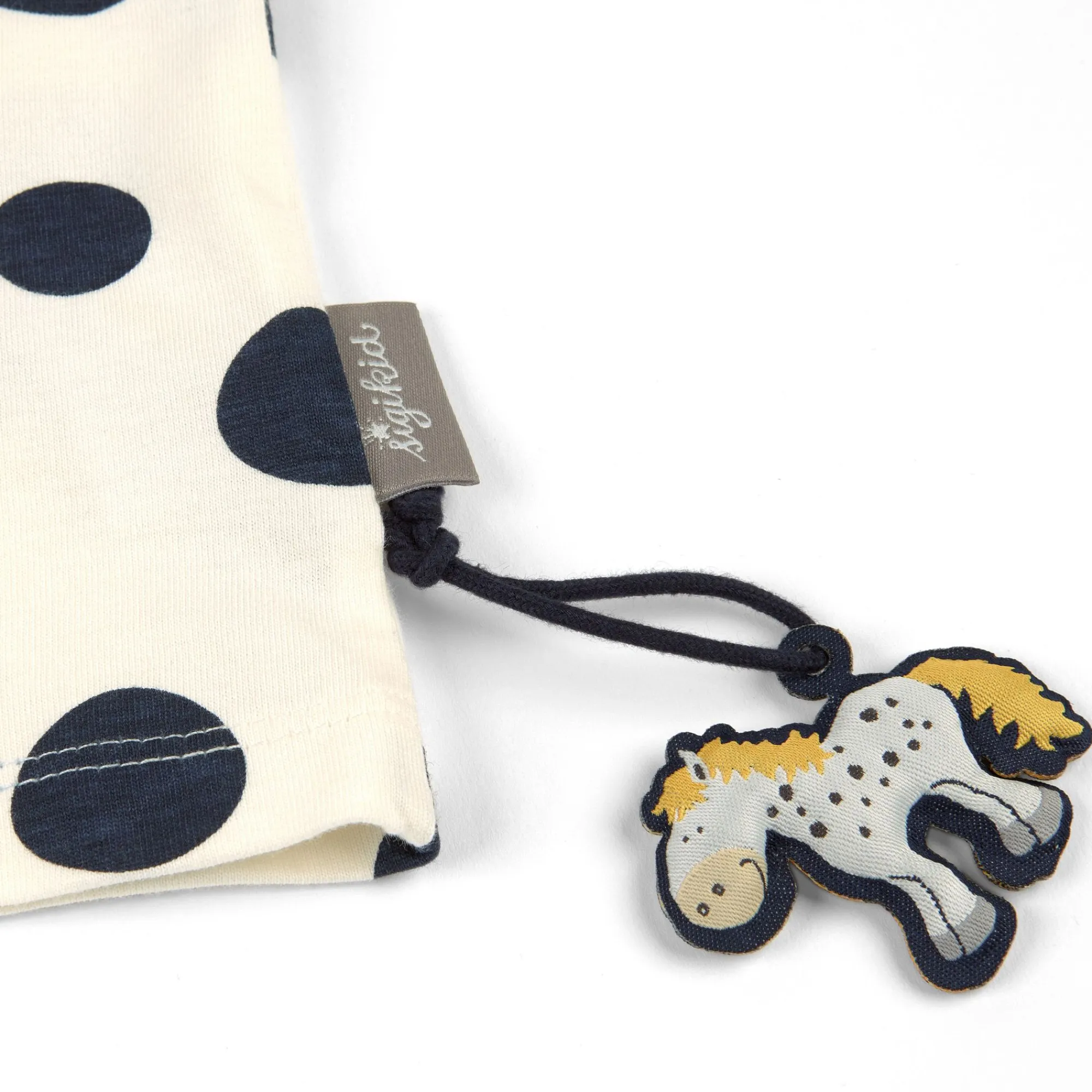 Sigikid Kollektion Tupfen Pony|Weises Kinder Langarmshirt Mit Dunkelblauen Punkten