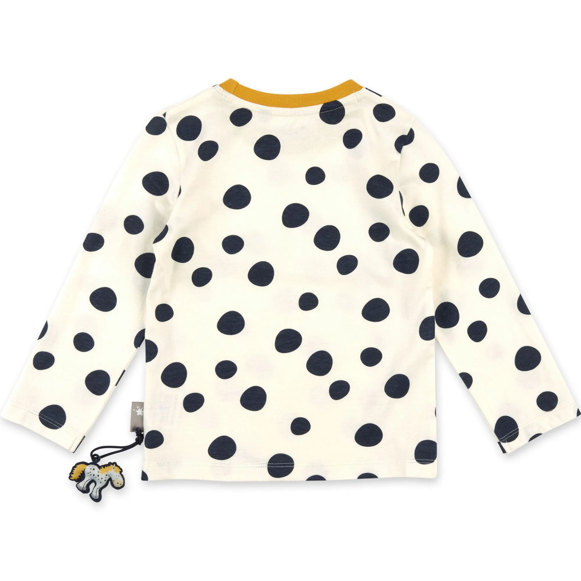 Sigikid Kollektion Tupfen Pony|Weises Kinder Langarmshirt Mit Dunkelblauen Punkten