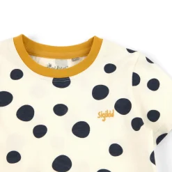 Sigikid Kollektion Tupfen Pony|Weises Kinder T-Shirt Mit Dunkelblauen Punkten